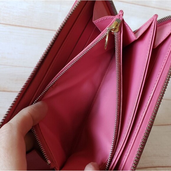Authentic Louis Vuitton Logo Vernis Zippy Long Wallet Red Orange Pink - Picture 7 of 16